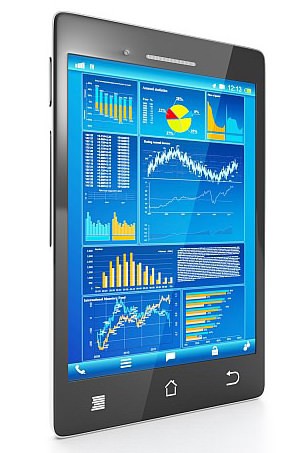 Tablet showing website performance