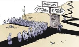 Answers - simple but wrong or complex but right